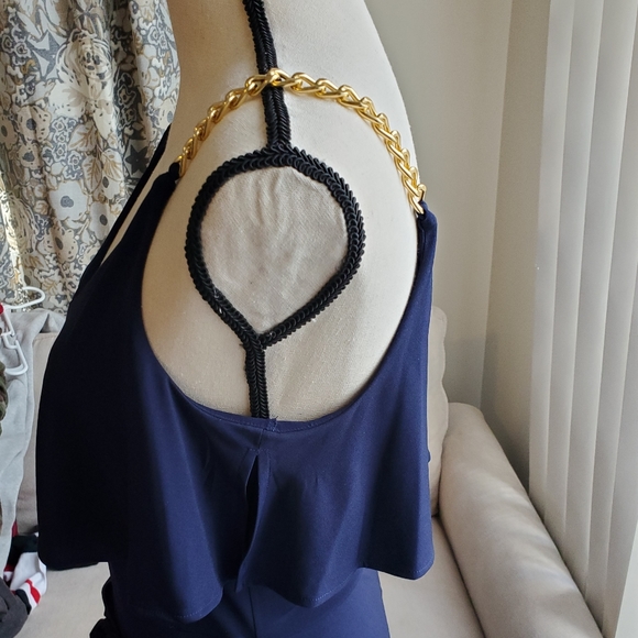 Michael Kors Chain Embellished Popover Maxi Dress - Picture 10 of 13